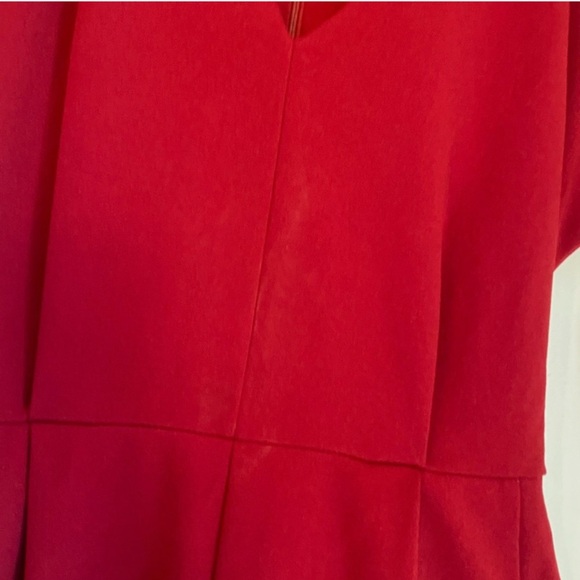 NWT Aqua 4 Bloomingdales Wide Leg Cropped Tie Waist Jumpsuit Stretch Red Wine S - Picture 5 of 7